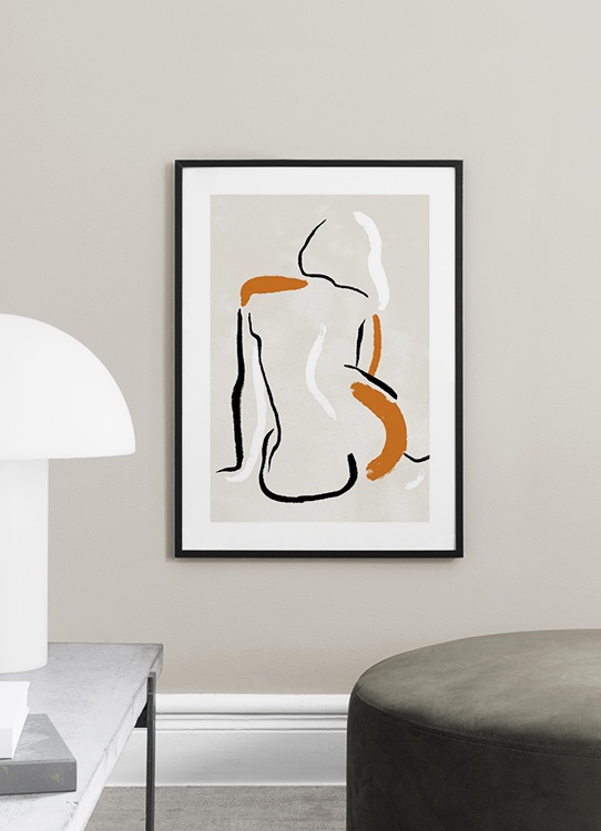 Figurative Strokes No1 Poster - Outlined body - Desenio.com